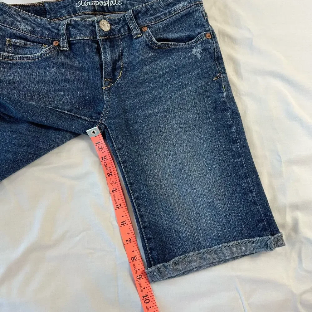 Aeropostle Women's Bermuda Shorts 2 Medium Wash Casual - Picture 5 of 6